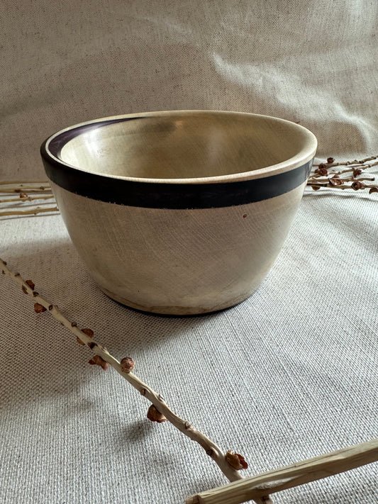 Fruitwood With Black Resin Hand Turned Bowl
