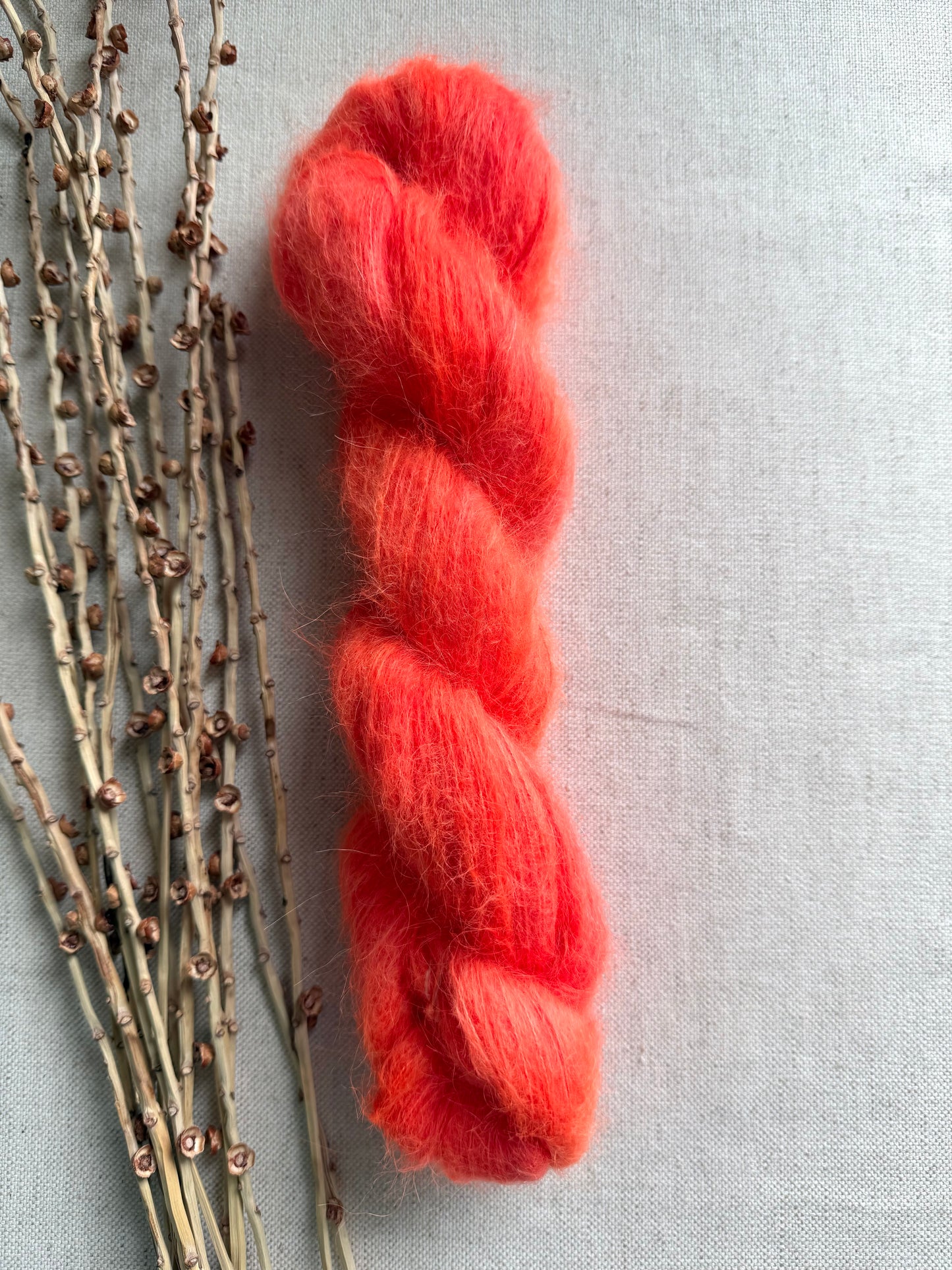 Neon Shrimp Suri Alpaca Silk