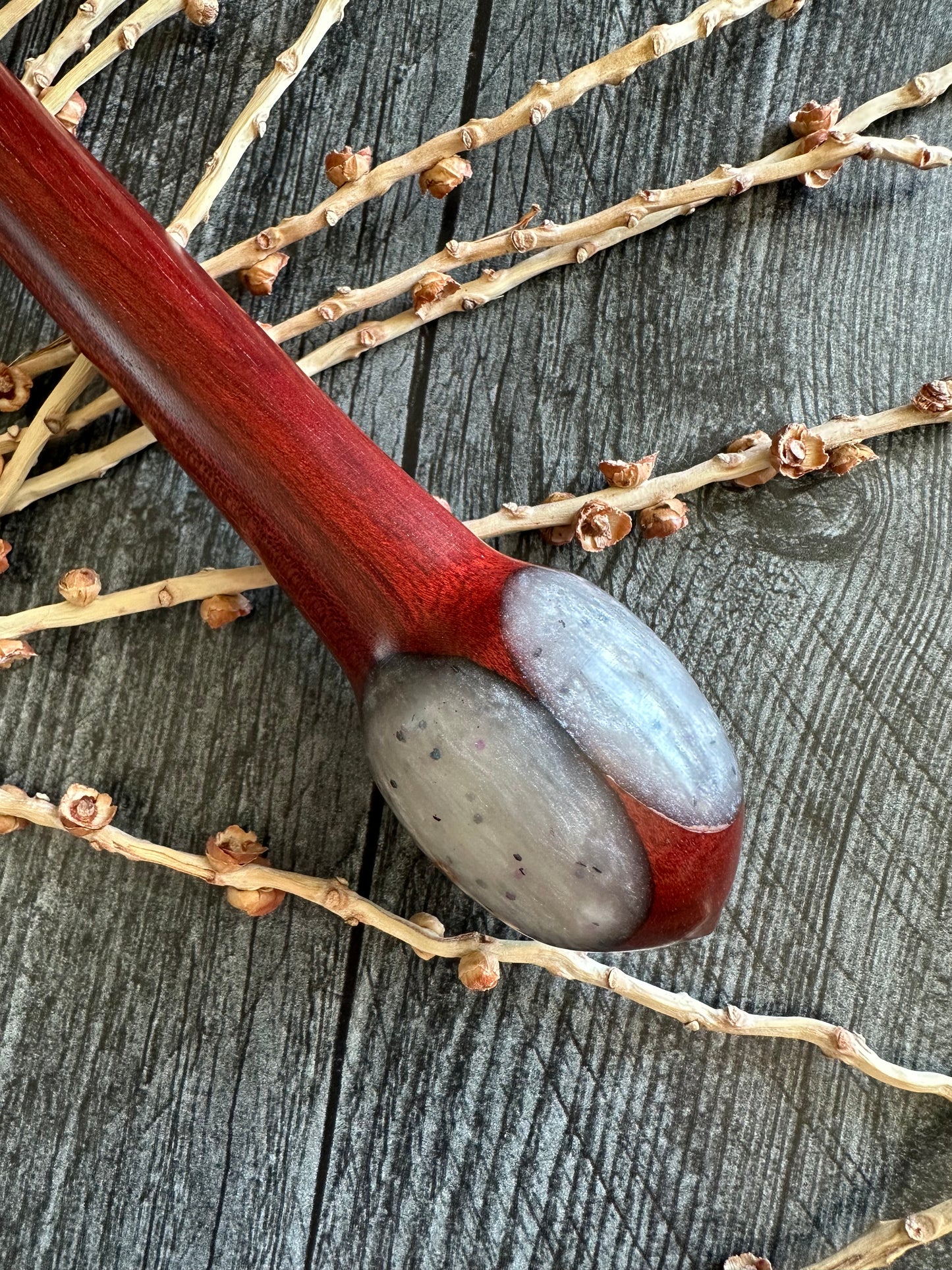 Bloodwood Support Spindle With Gray Resin