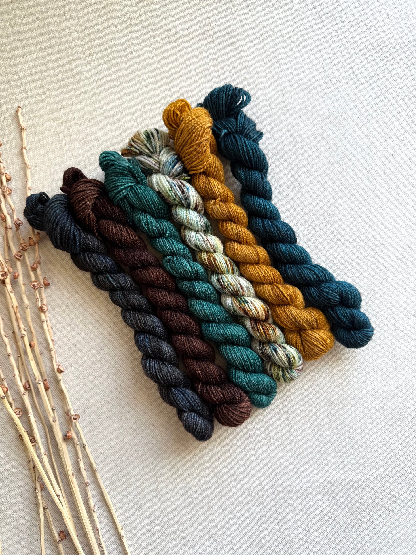 Under The Fir Tree - SW Merino Nylon Mini Skein Set