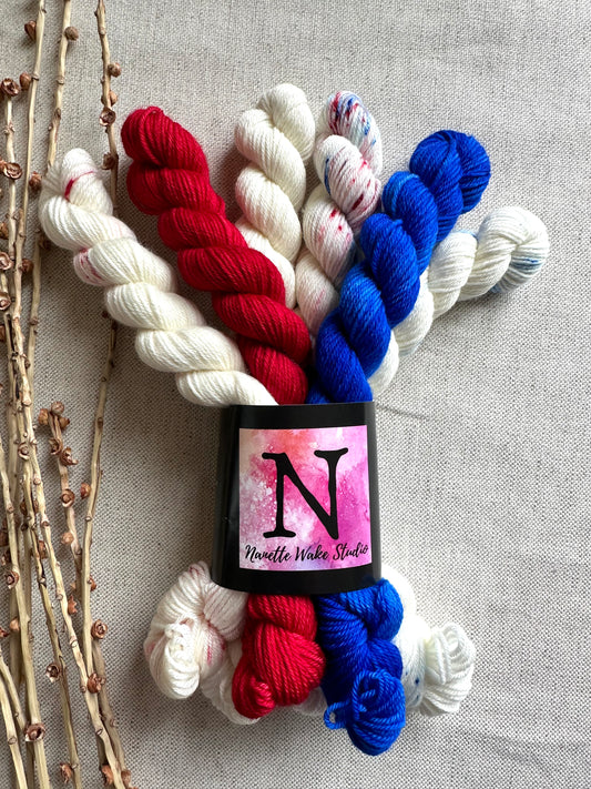 Patriotic - SW Merino Nylon Mini Skein Set