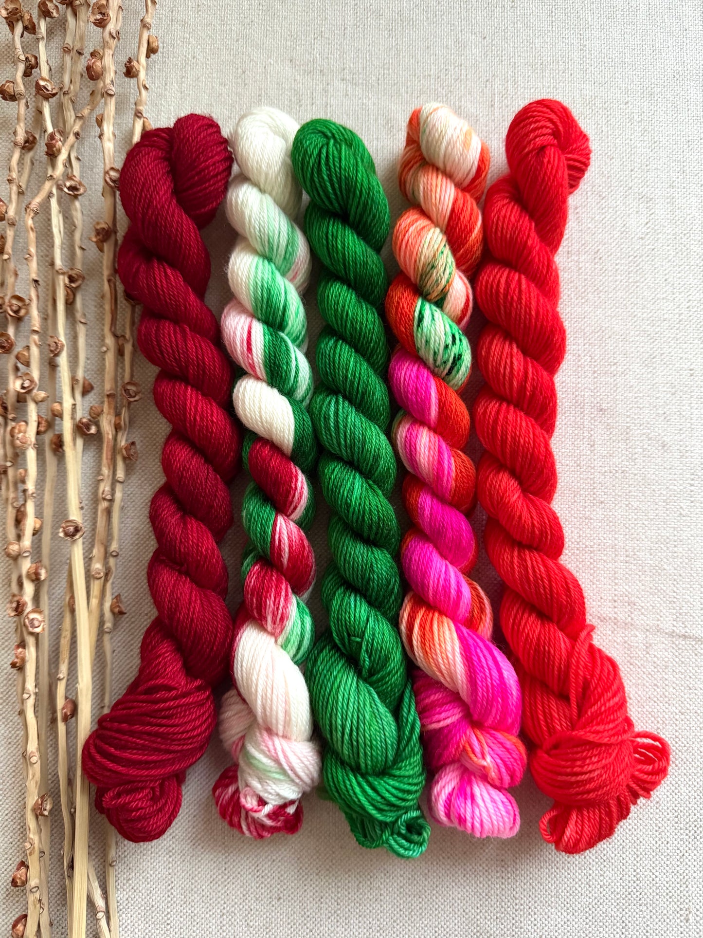 Holiday Lane - SW Merino Nylon Mini Skein Set