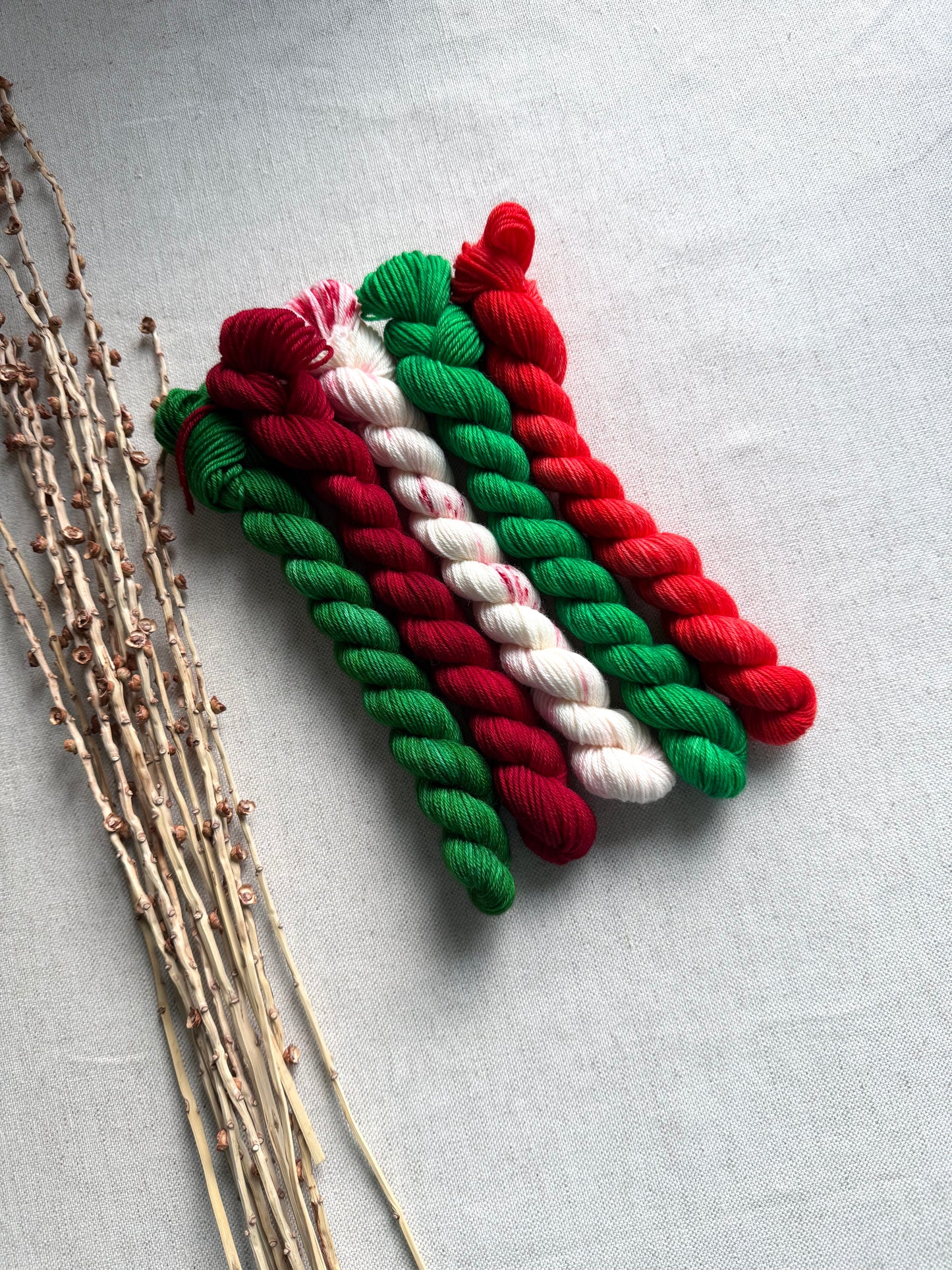 Strutting Your Santa Stuff  - SW Merino Nylon Mini Skein Set