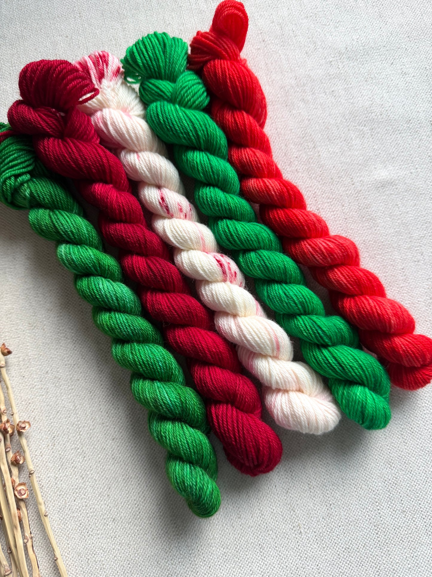 Strutting Your Santa Stuff  - SW Merino Nylon Mini Skein Set