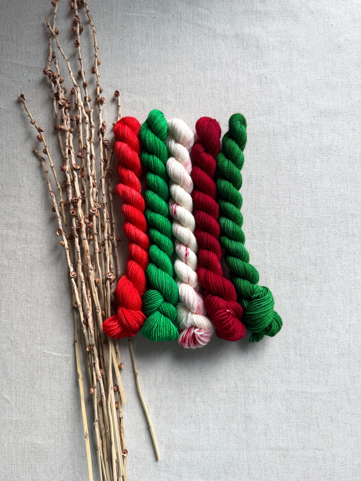 Strutting Your Santa Stuff  - SW Merino Nylon Mini Skein Set
