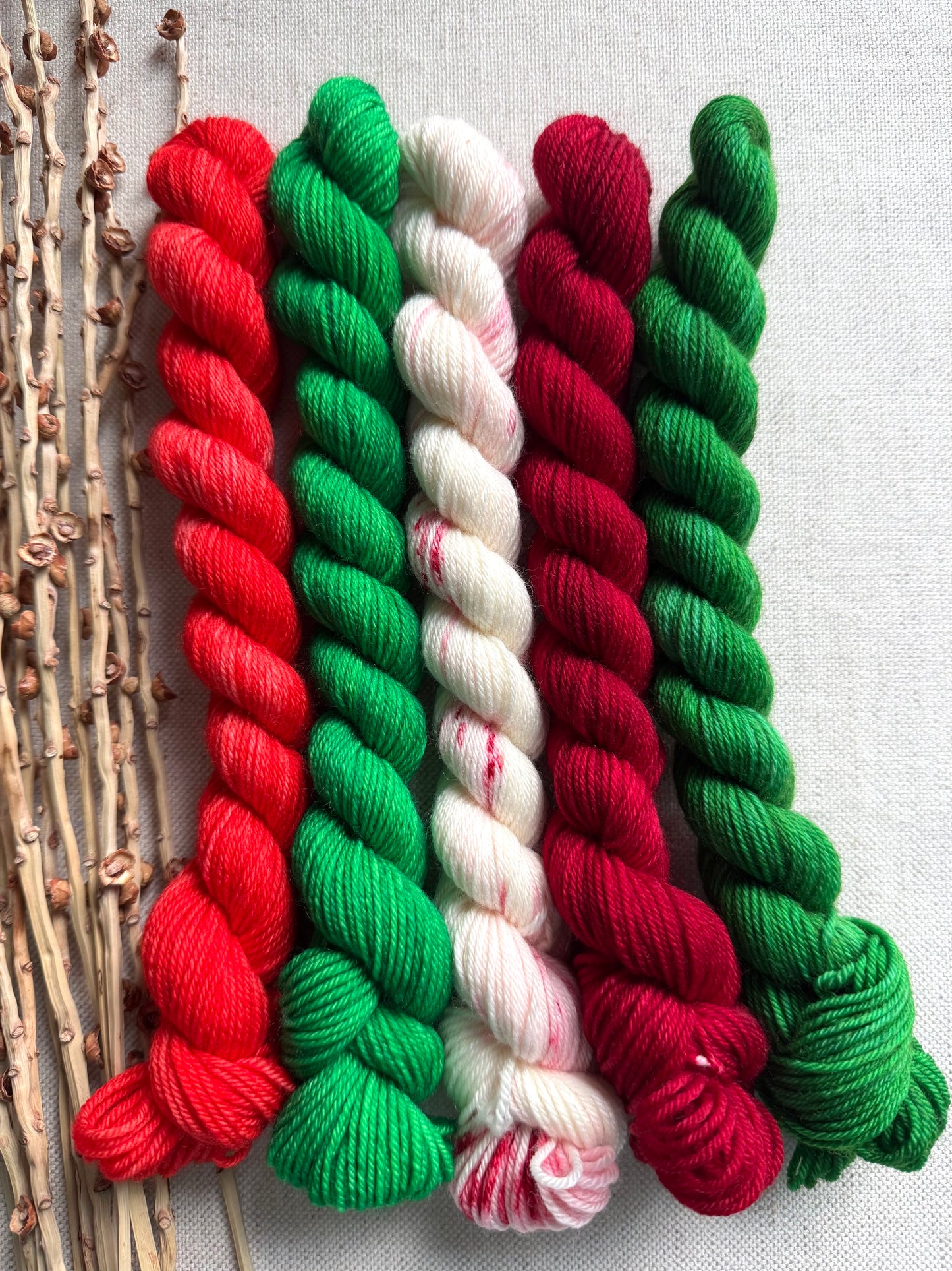 Strutting Your Santa Stuff  - SW Merino Nylon Mini Skein Set