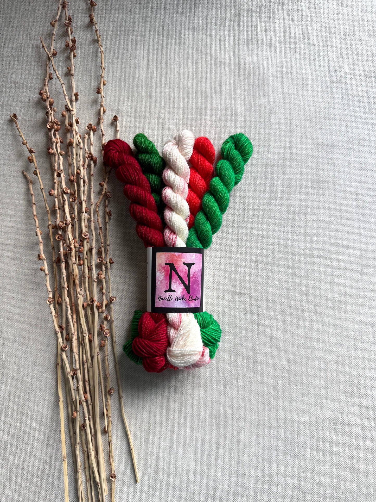 Strutting Your Santa Stuff  - SW Merino Nylon Mini Skein Set