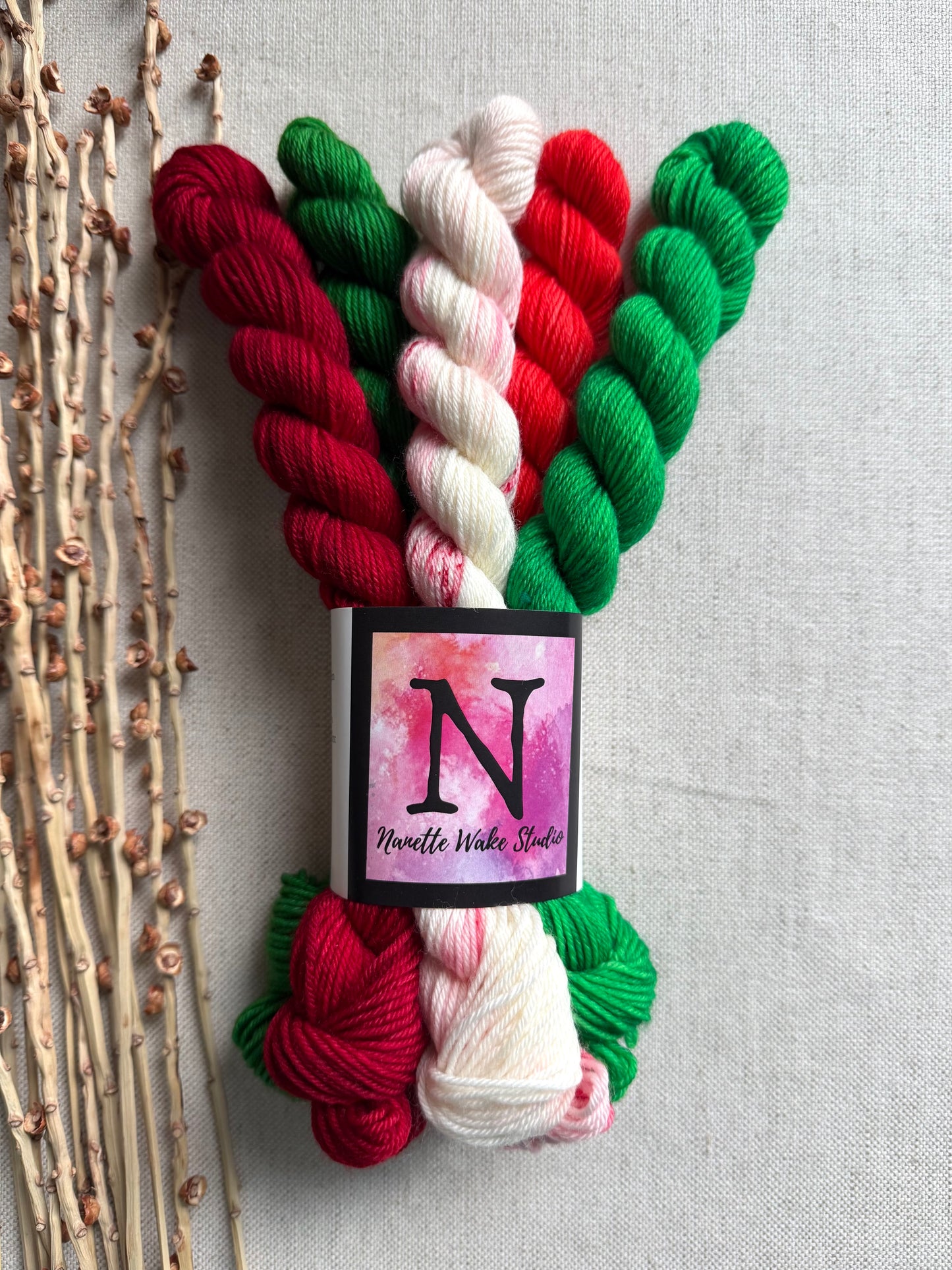 Strutting Your Santa Stuff  - SW Merino Nylon Mini Skein Set