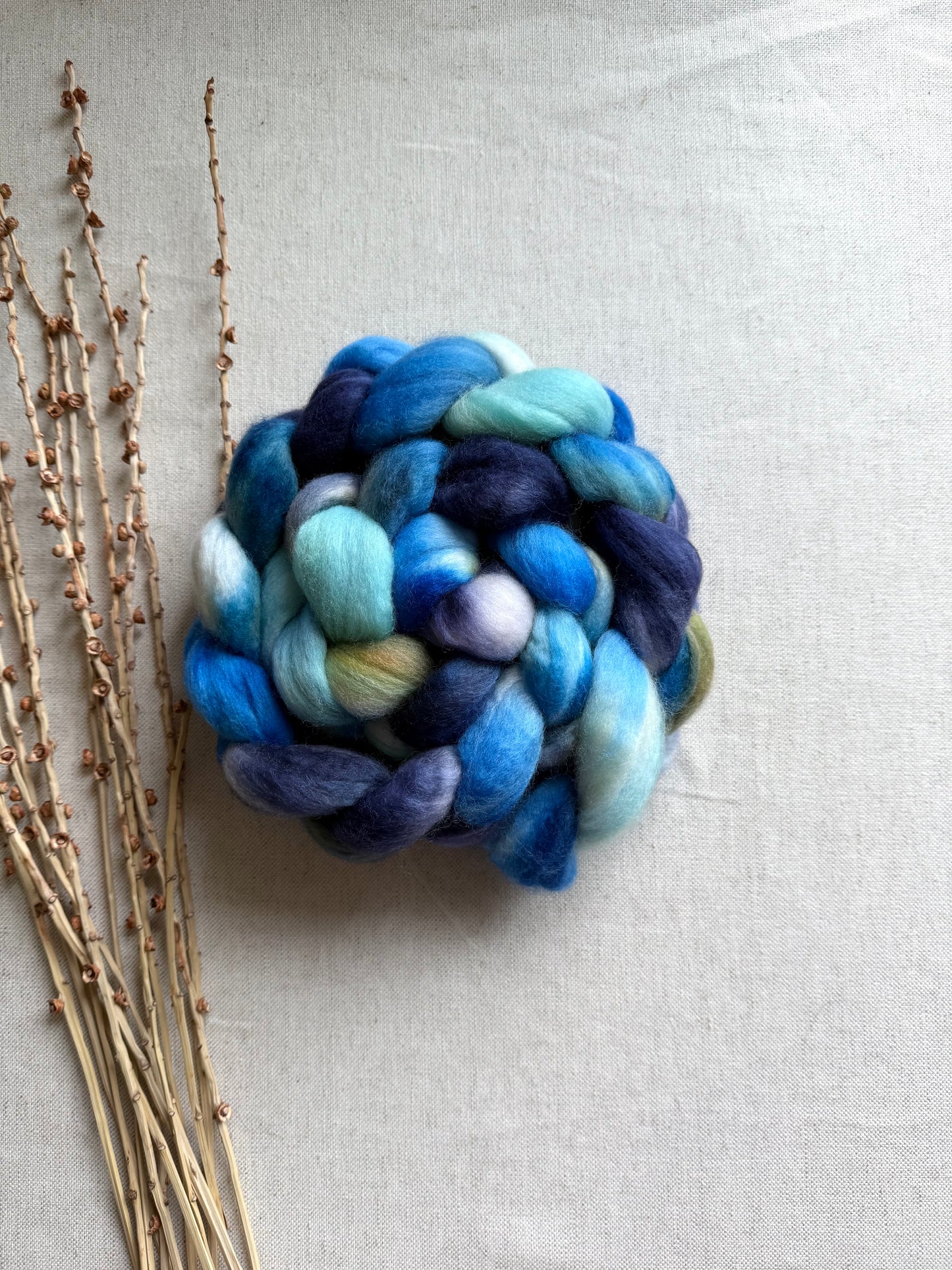 Nothing But Blue Sky Polwarth Top Spinning Fiber