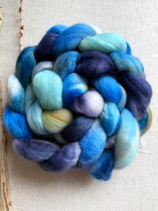 Nothing But Blue Sky Polwarth Top Spinning Fiber