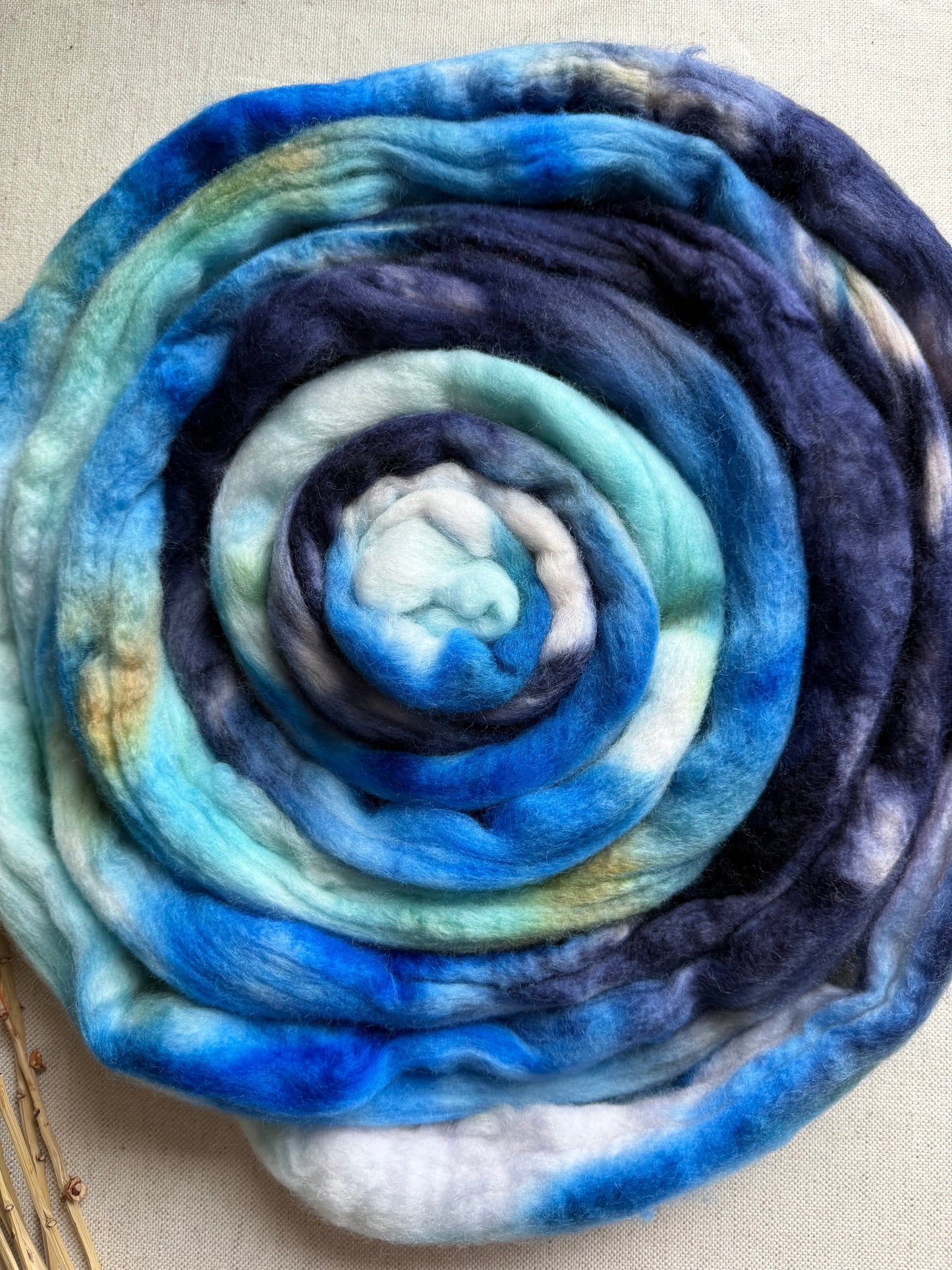 Nothing But Blue Sky Polwarth Top Spinning Fiber
