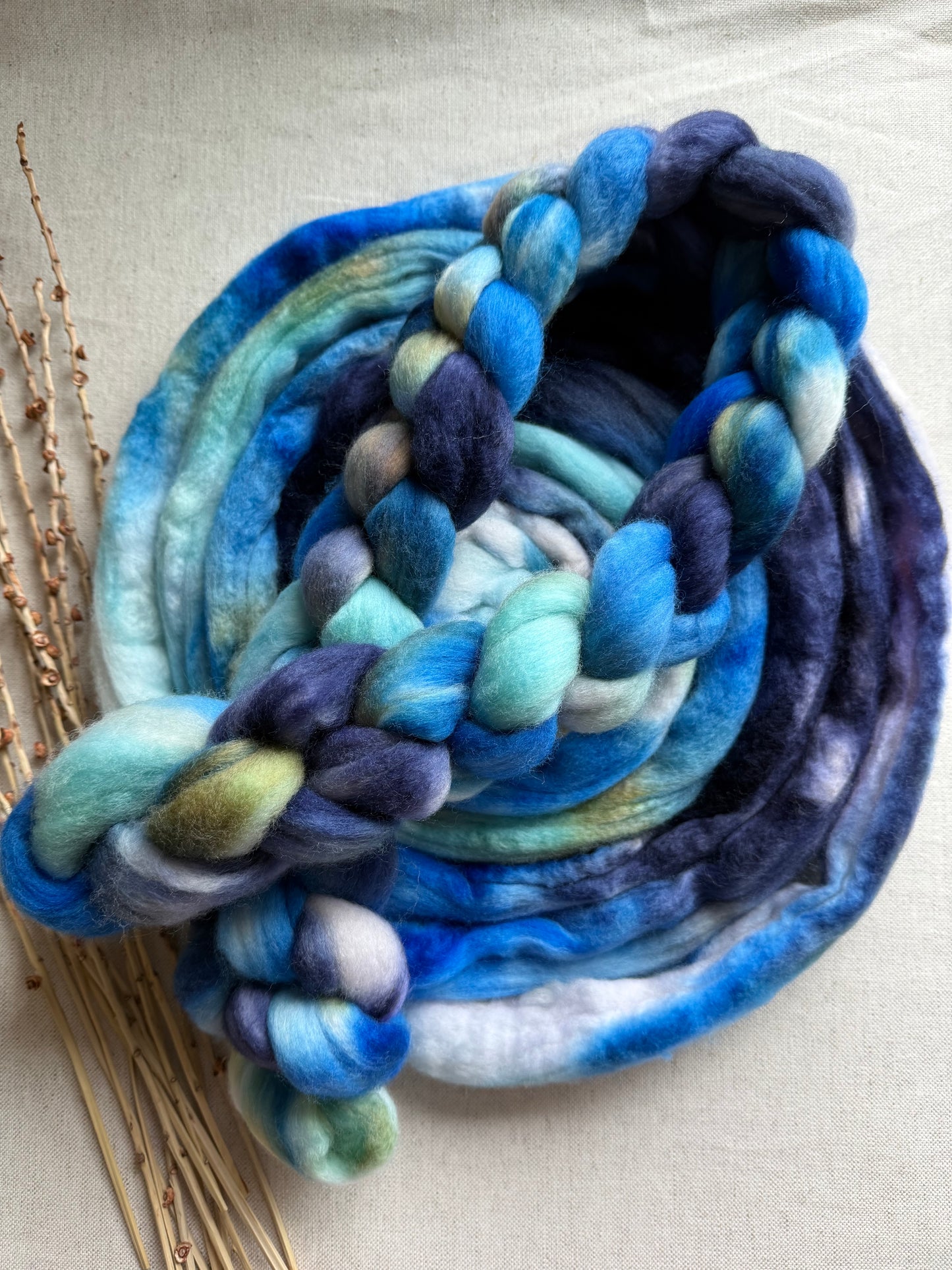 Nothing But Blue Sky Polwarth Top Spinning Fiber