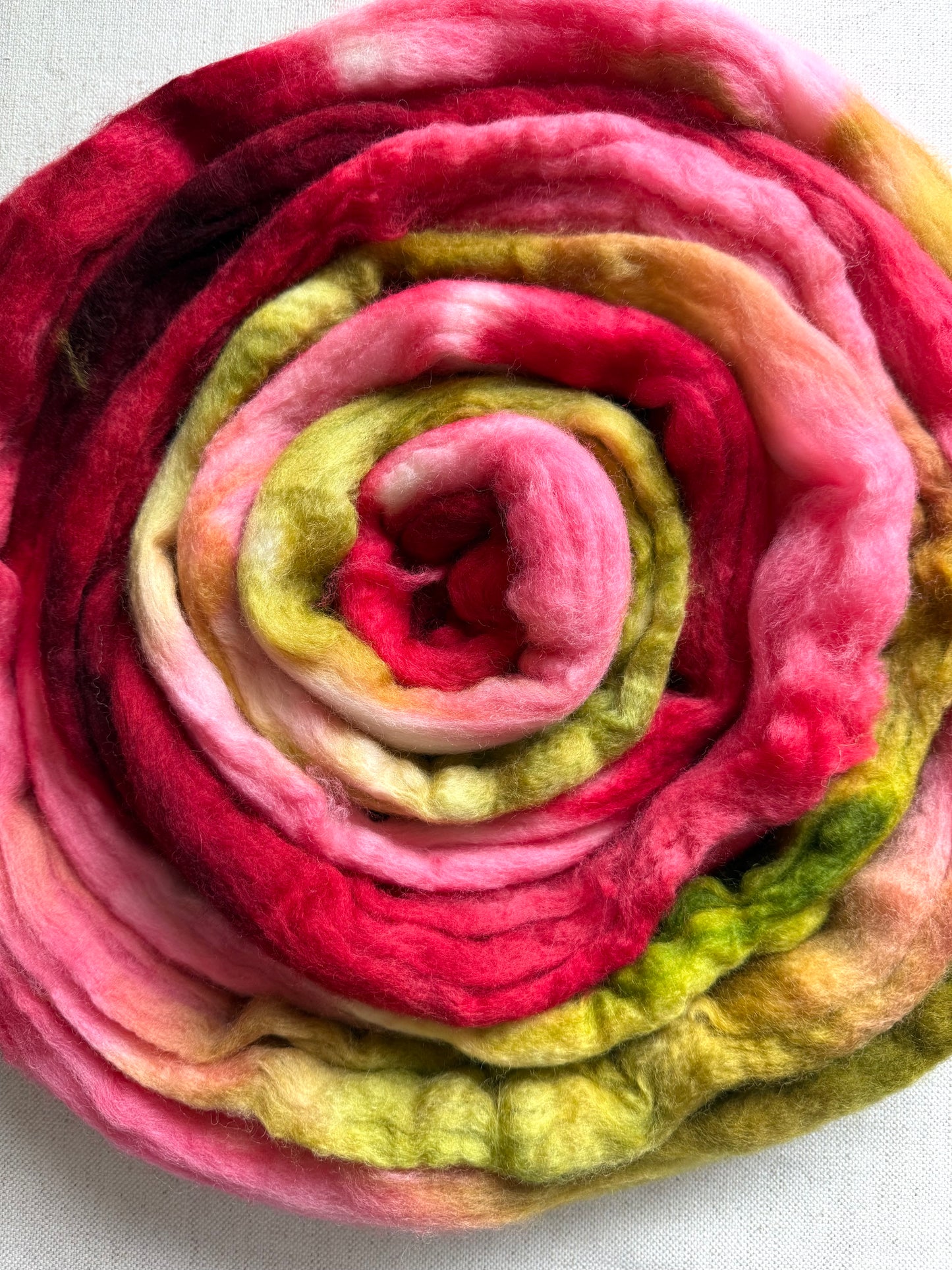 Christmas Rose Merino Top Spinning Fiber