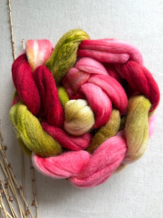 Christmas Rose Merino Top Spinning Fiber