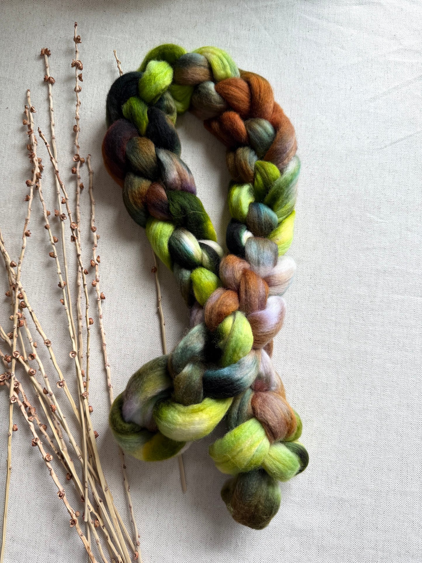 Grass Clippings Merino Top Spinning Fiber