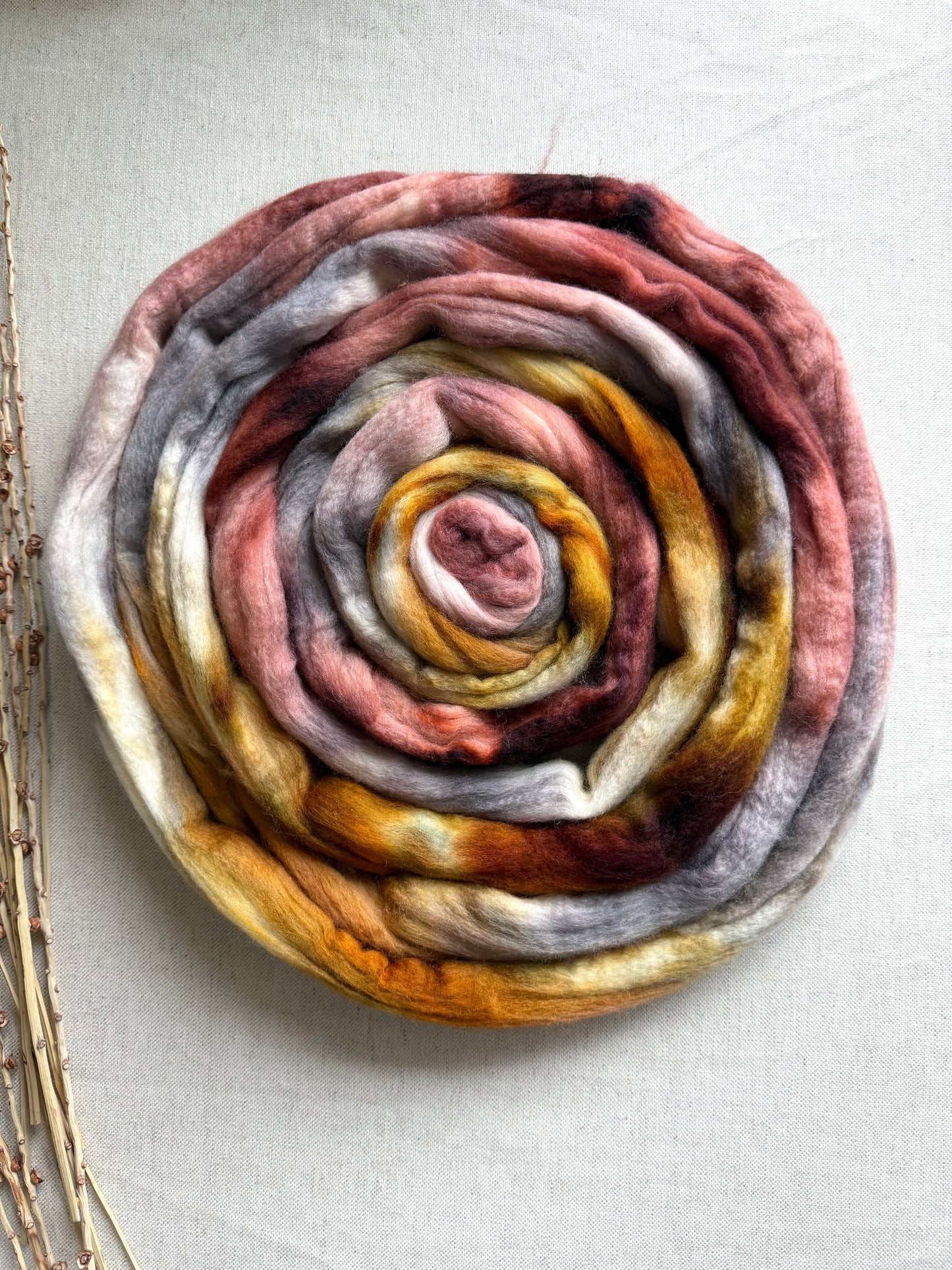 Rose Gold Merino Top Spinning Fiber