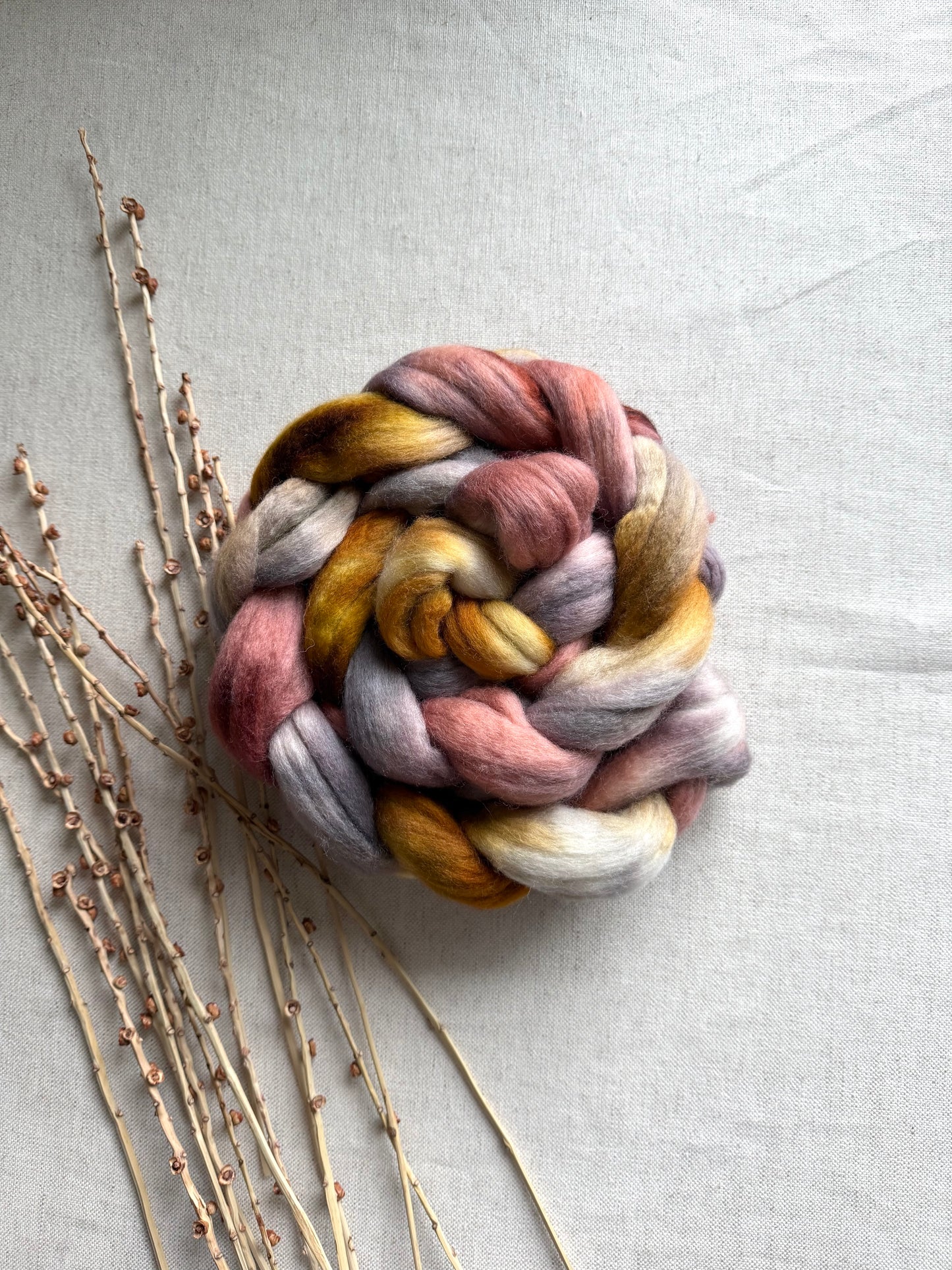 Rose Gold Merino Top Spinning Fiber