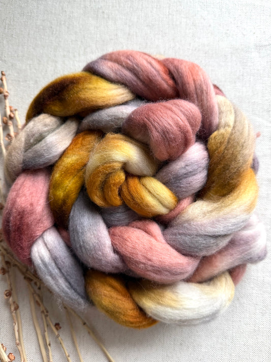 Rose Gold Merino Top Spinning Fiber