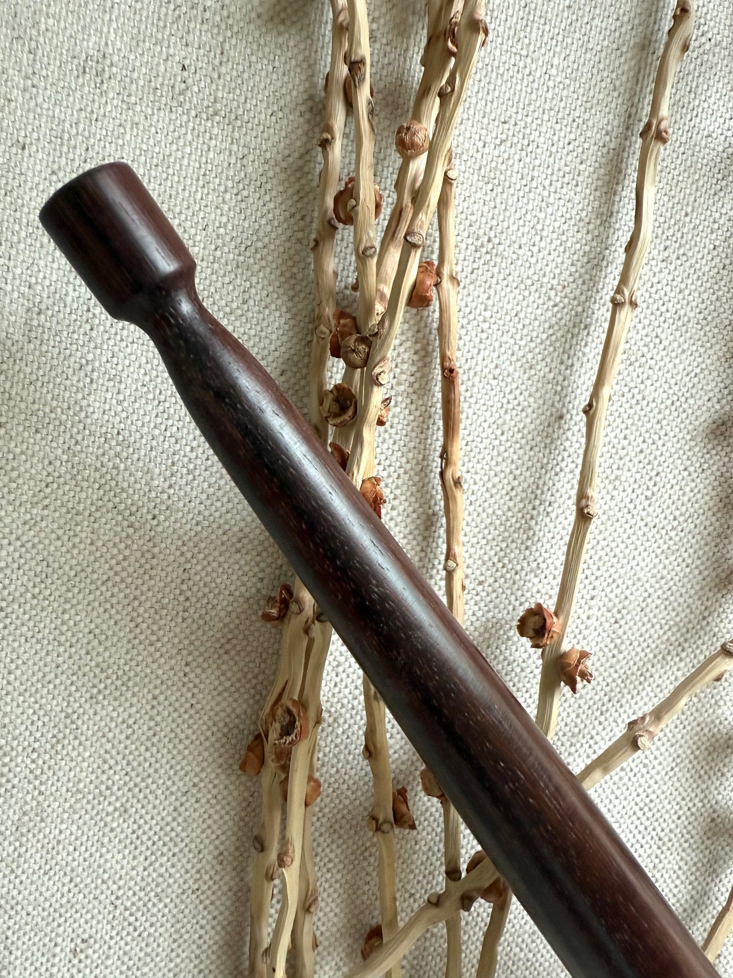 Rosewood Spindle With Red Resin