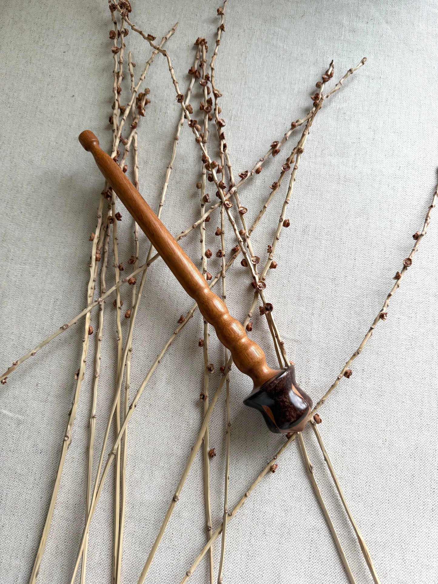 Mahogany Spindle With Brown Resin