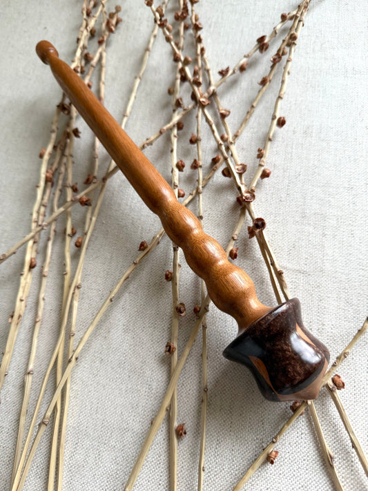 Mahogany Spindle With Brown Resin