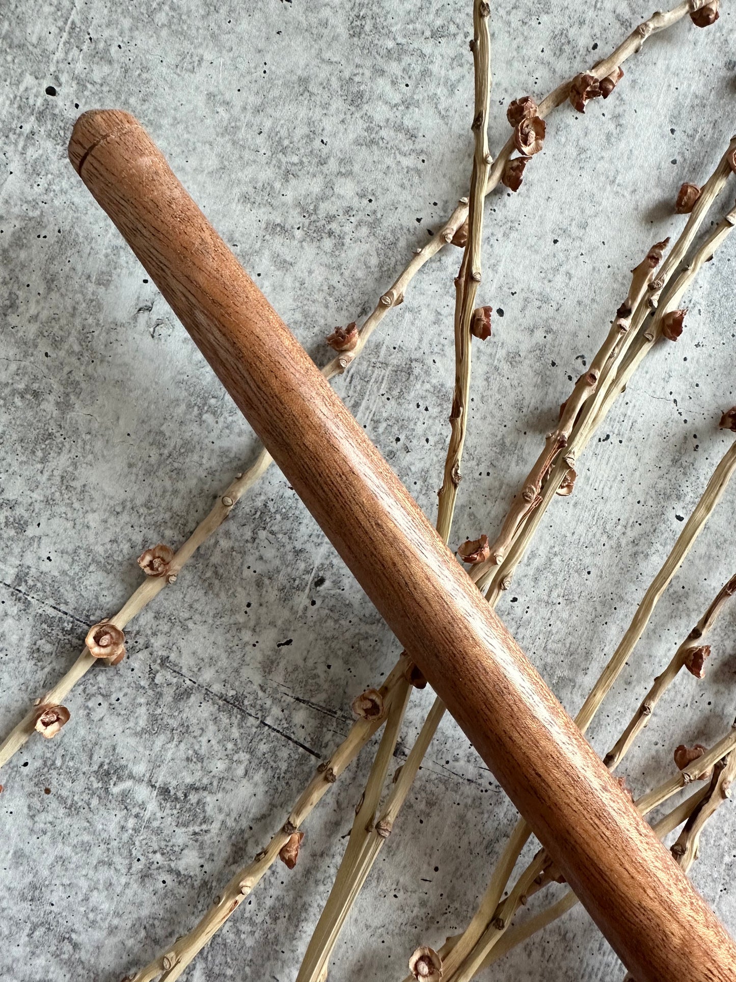 African Mahogany Support Spindle With Lavender Resin