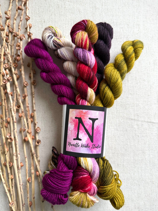 Velveteen Chair - SW Merino Nylon Mini Skein Set