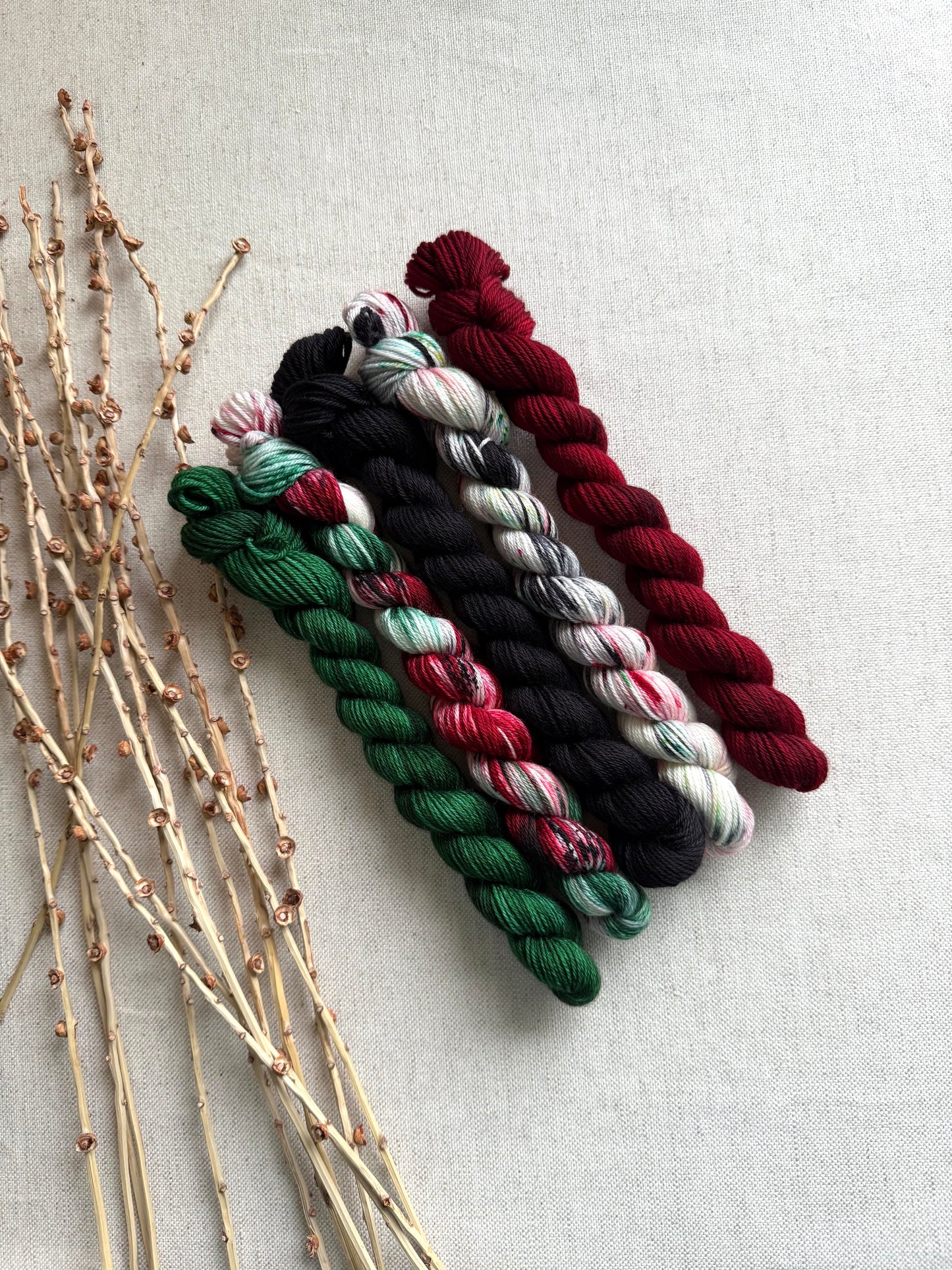 Christmas Nightmare - SW Merino Nylon Mini Skein Set