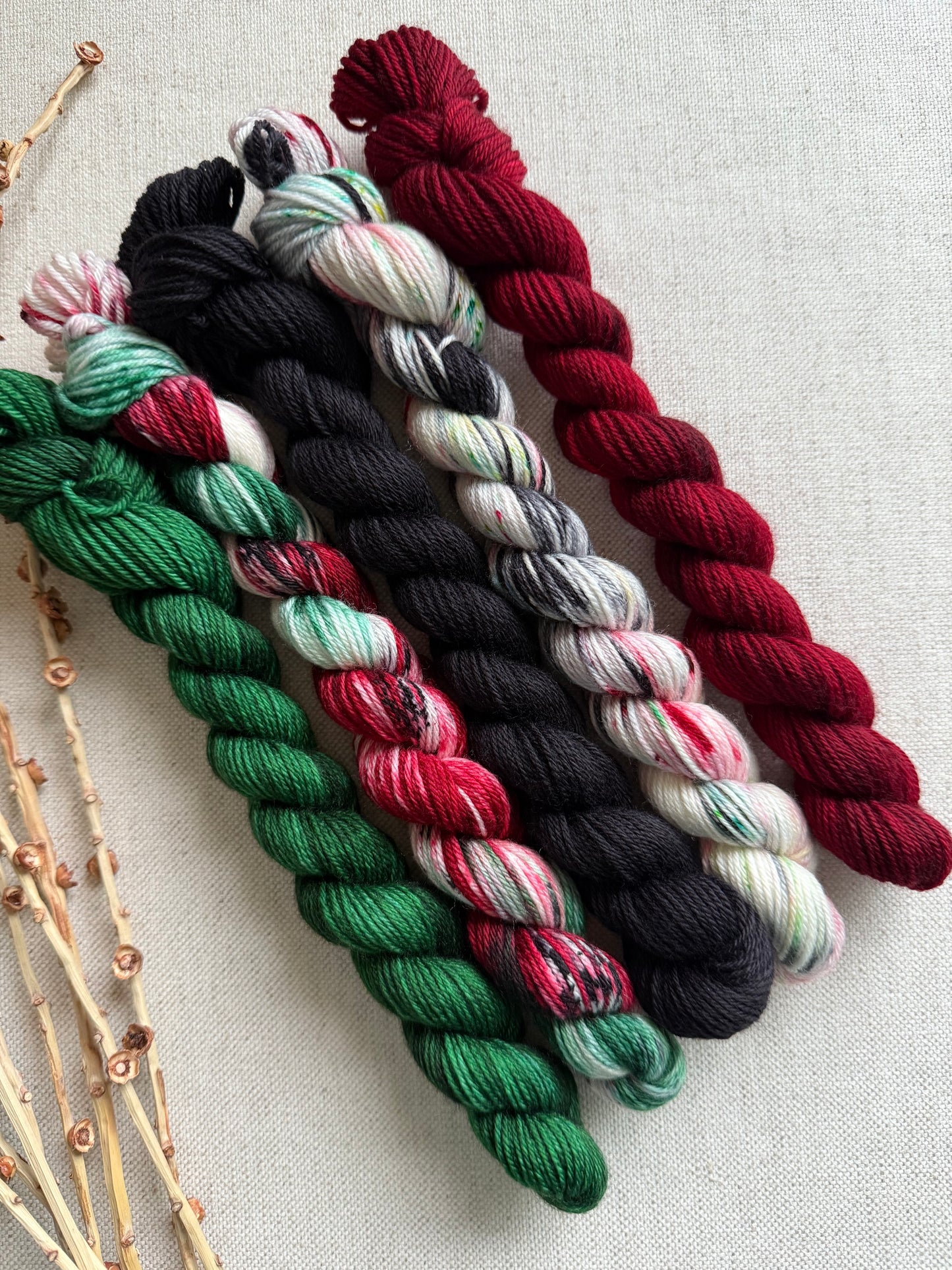 Christmas Nightmare - SW Merino Nylon Mini Skein Set
