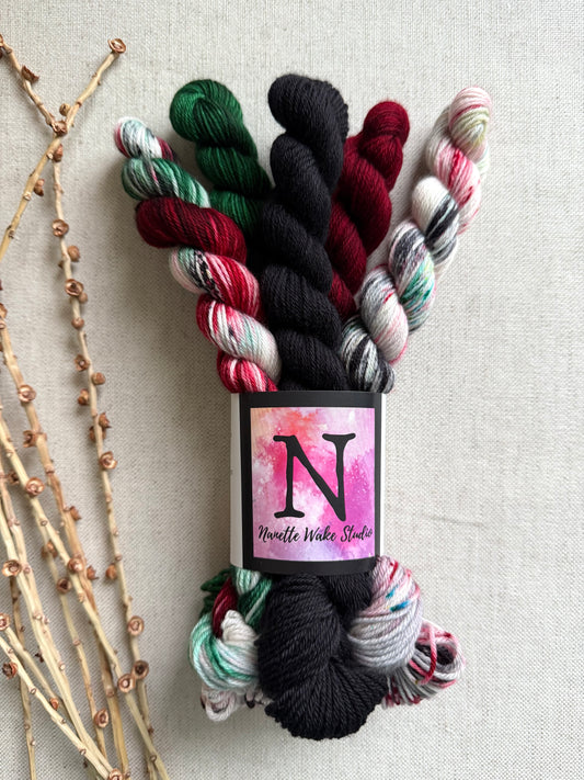 Christmas Nightmare - SW Merino Nylon Mini Skein Set