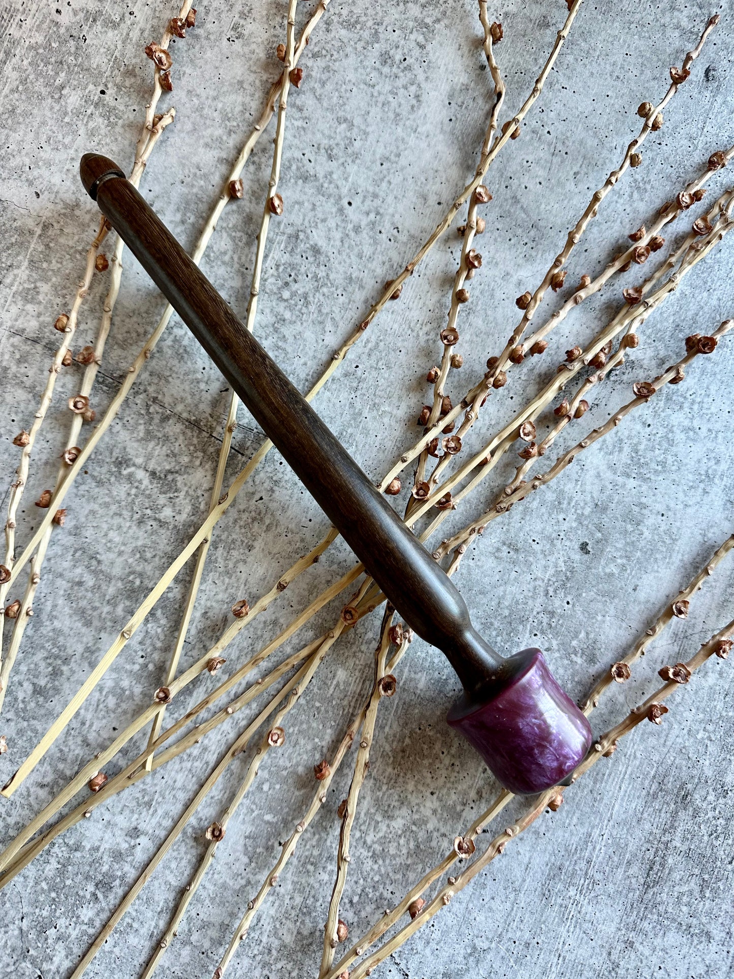 Pau Santa Support Spindle With Purple Resin