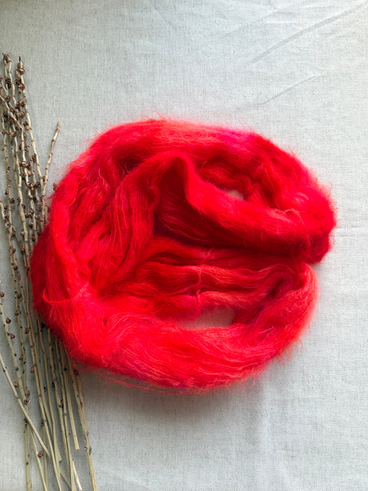 Shocking Red Kid Mohair Silk