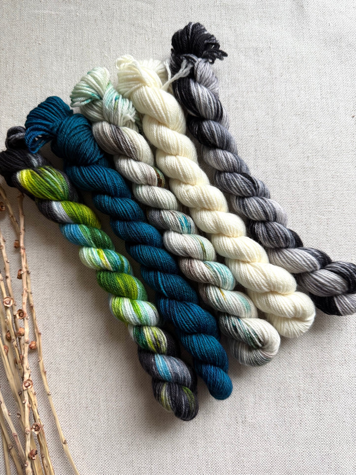 Cloud Burst - SW Merino Nylon Mini Skein Set