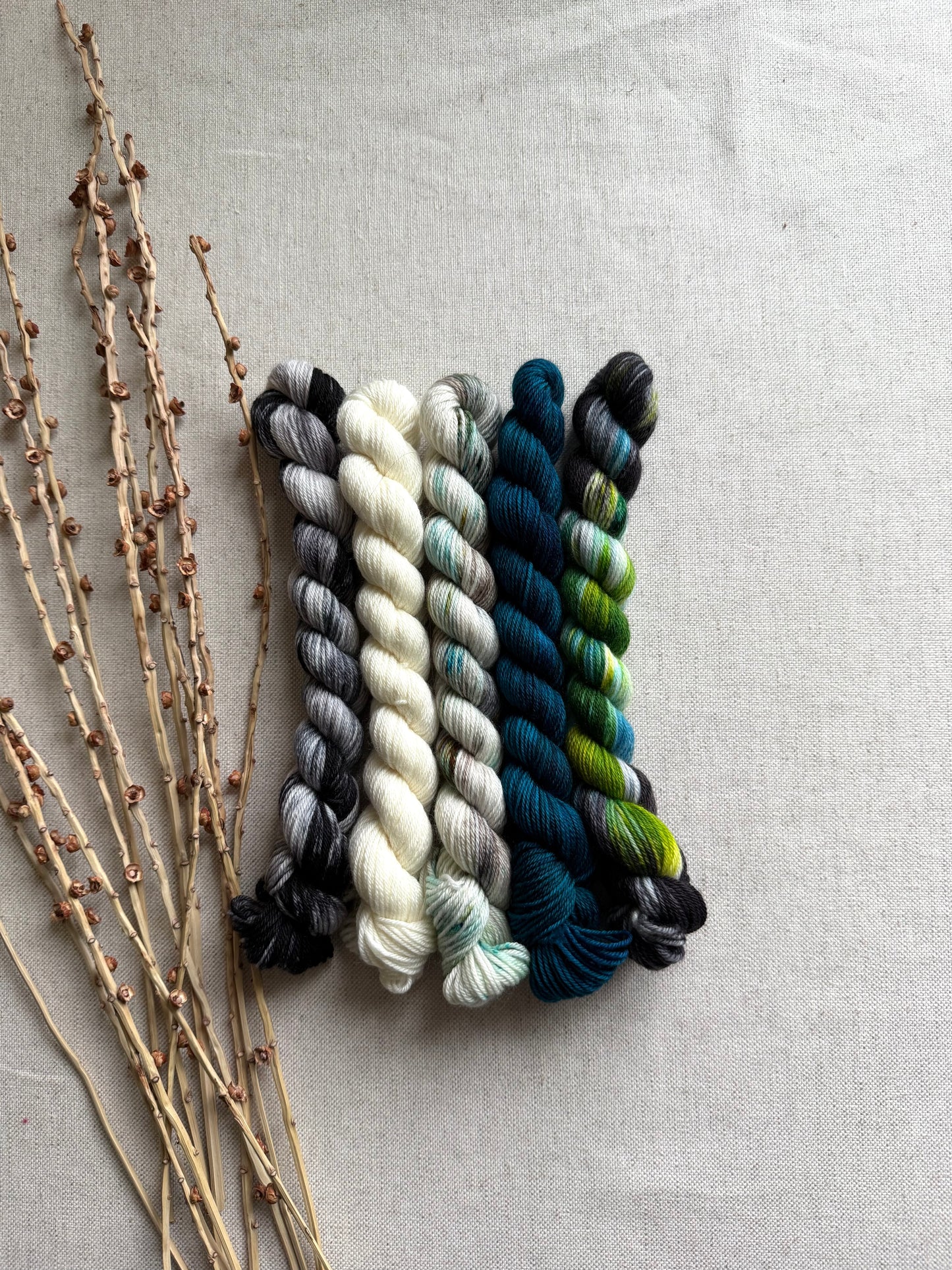 Cloud Burst - SW Merino Nylon Mini Skein Set