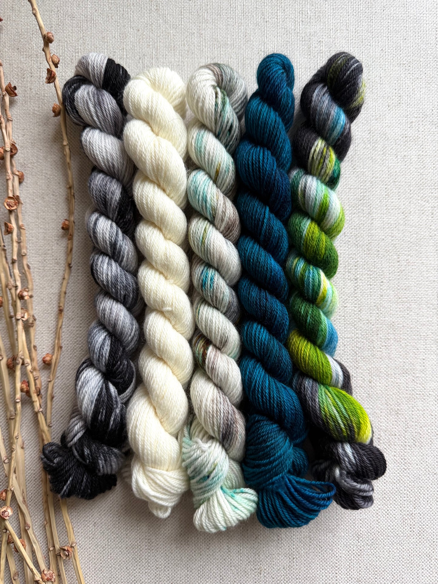Cloud Burst - SW Merino Nylon Mini Skein Set