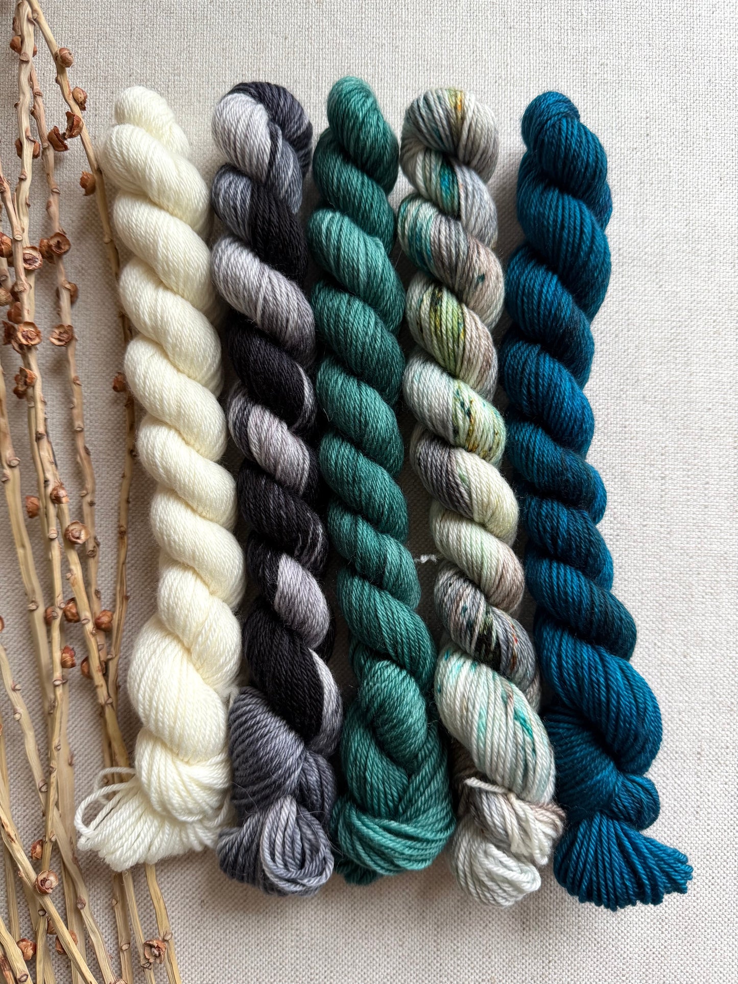 Cloud Burst - SW Merino Nylon Mini Skein Set