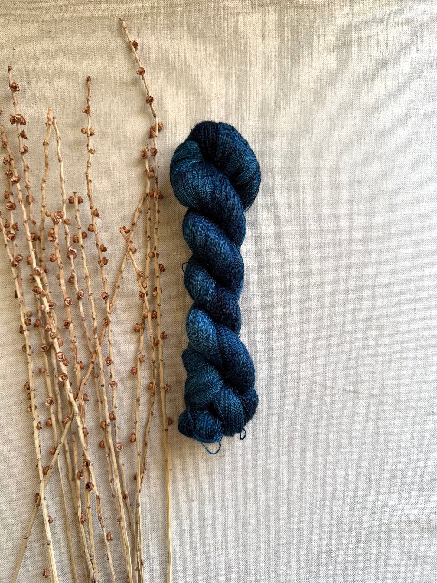 Teal Baby Alpaca Mulberry Silk Lace