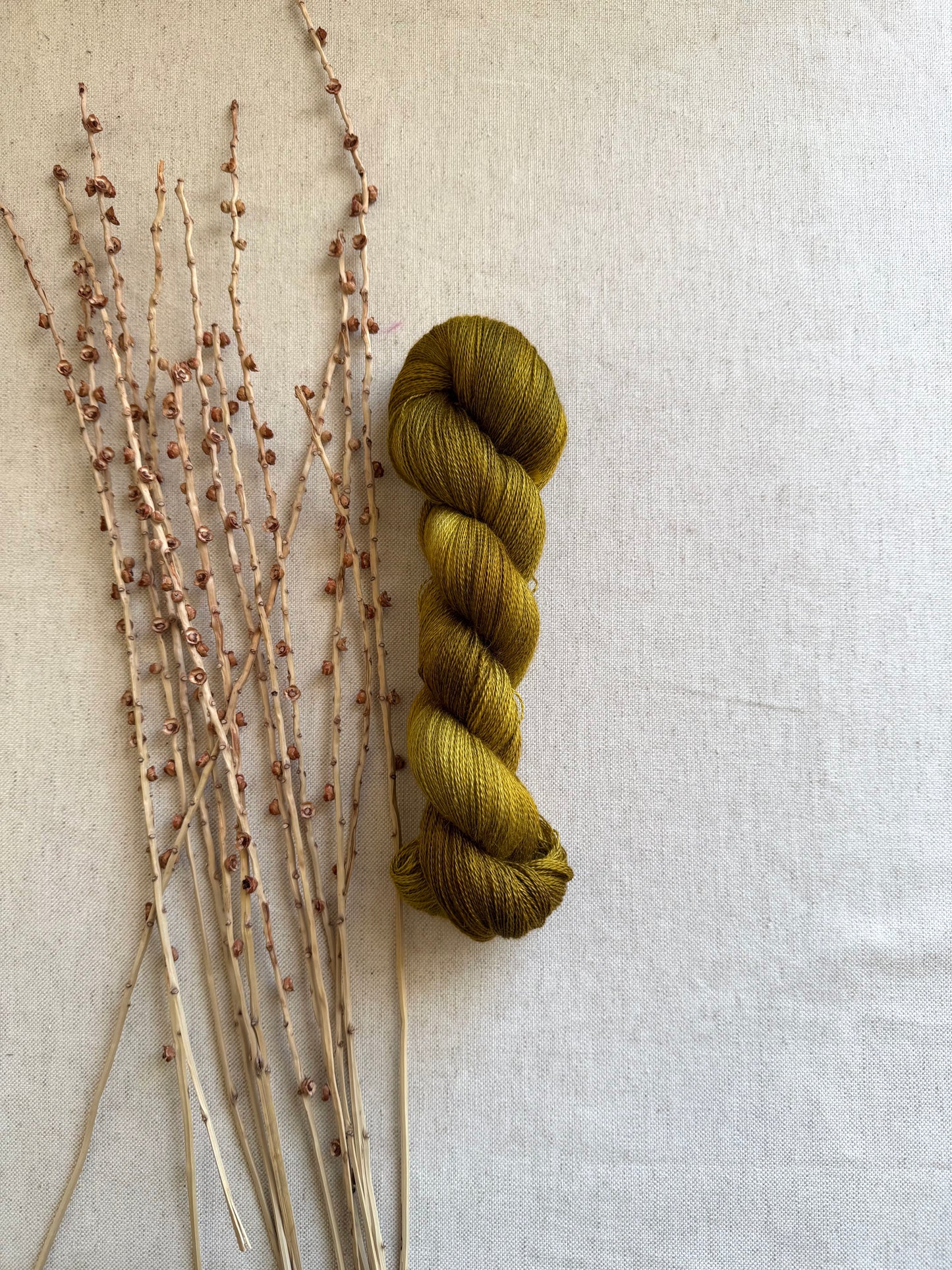Rust Baby Alpaca Mulberry Silk Lace