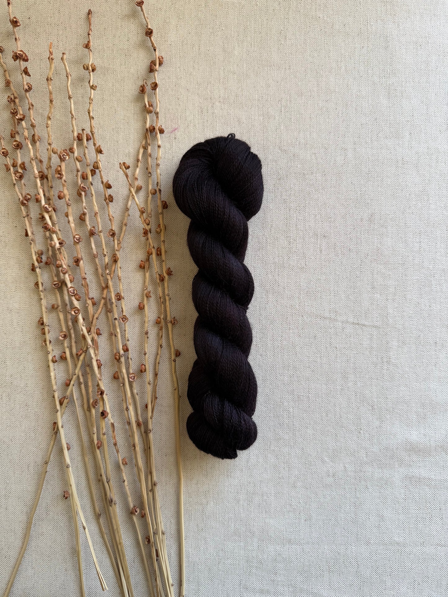 Rust Baby Alpaca Mulberry Silk Lace