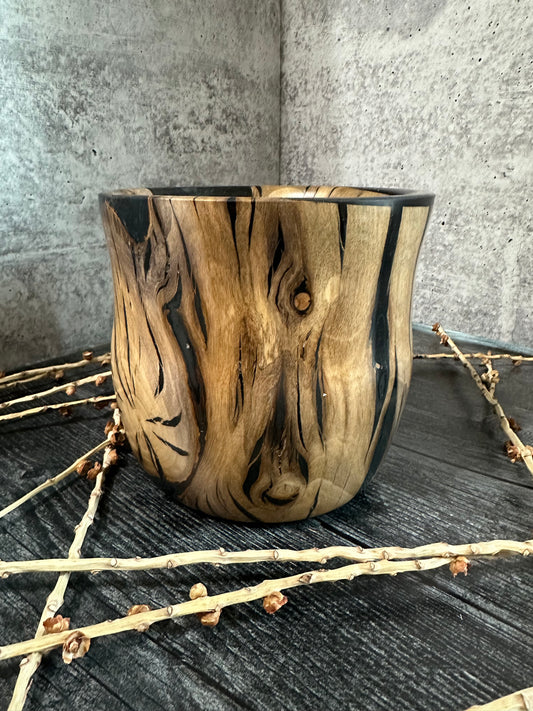 Laurel with Black Resin Hand Turned Bowl