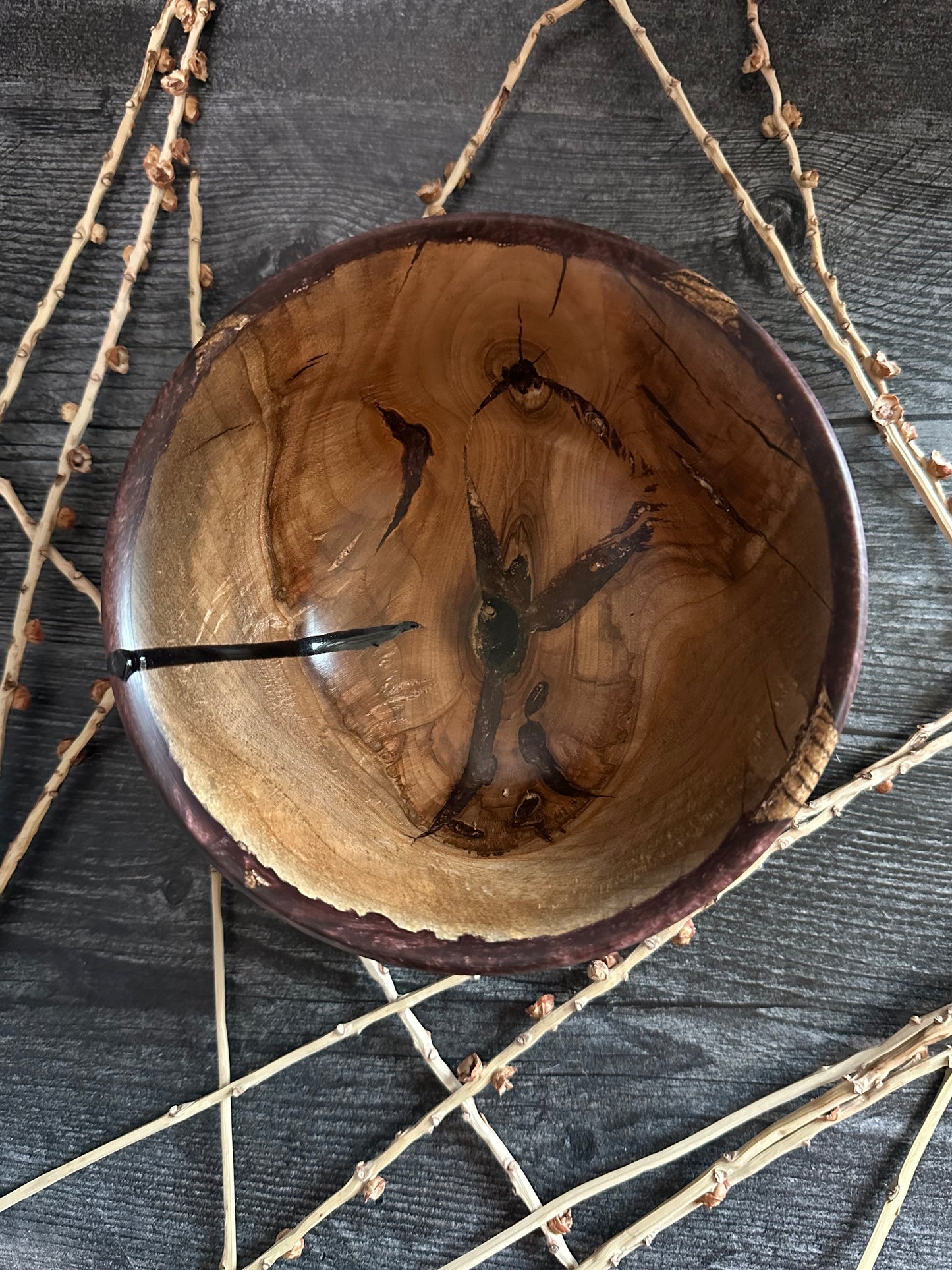 Exotic Hardwood with Purple Resin