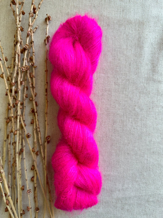 Shocking Pink Kid Mohair Silk