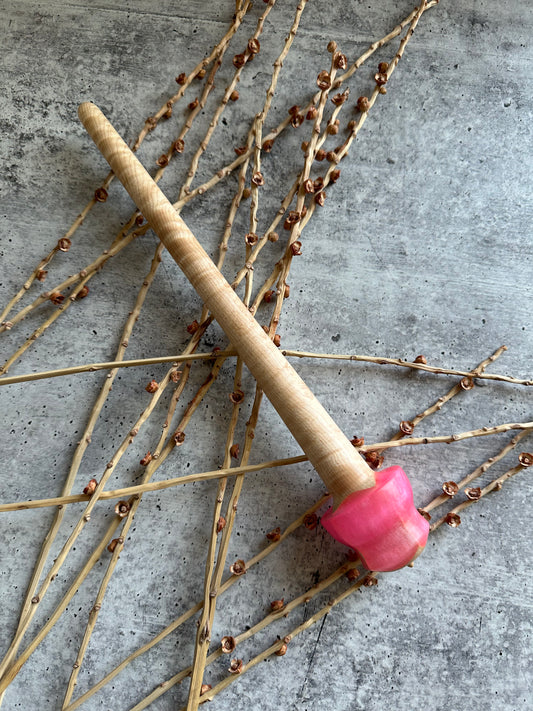 Curly Maple with Pink Resin