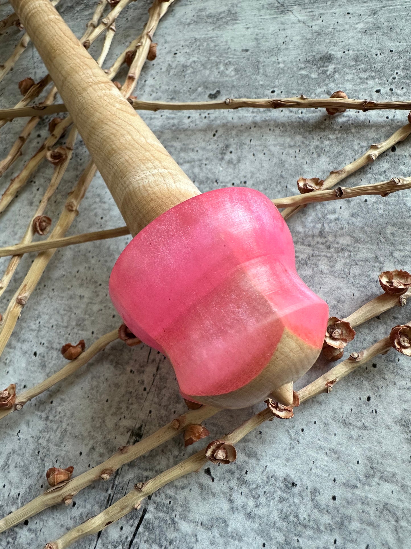 Curly Maple with Pink Resin