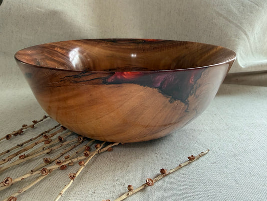 Koa Bowl with Plum & Rust Resin