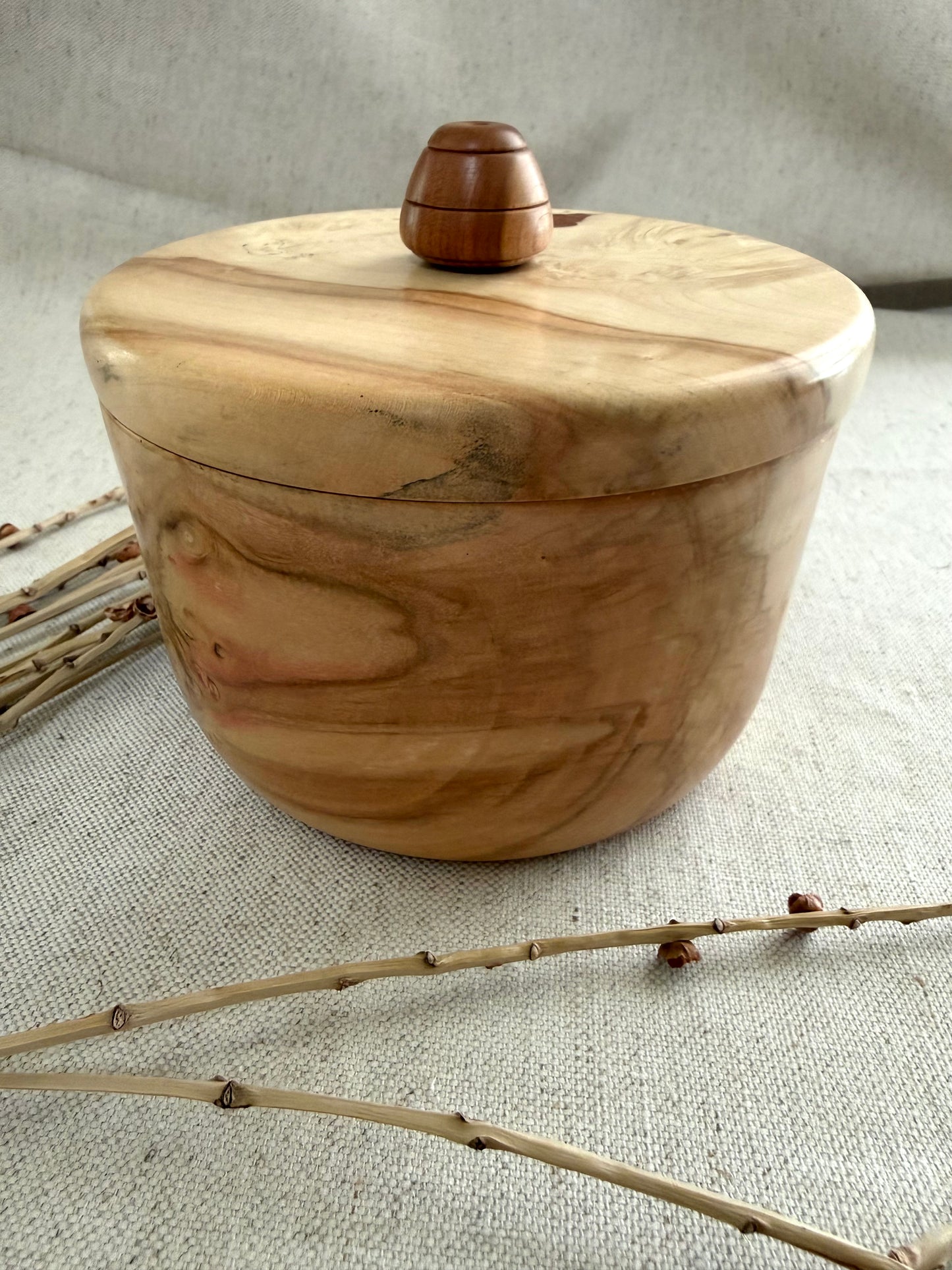 Flaming Box Elder Bowl With Red Resin