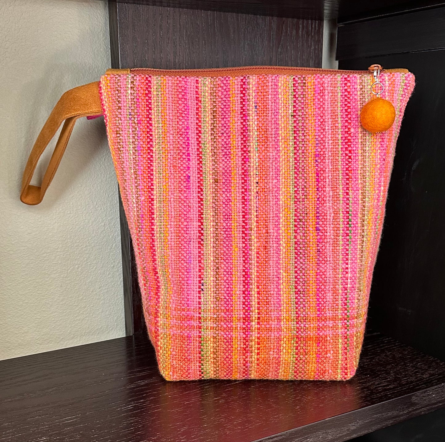 Multi Colored Oranges And Pinks Handwoven Bag