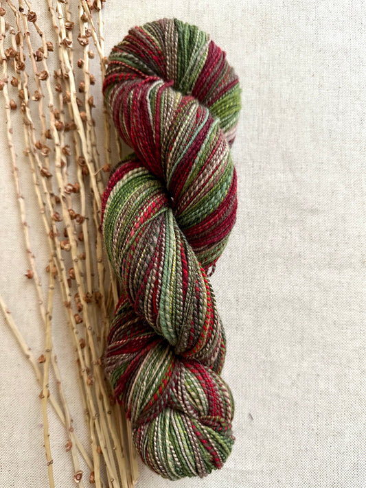 Red Green Brown Hand Spun