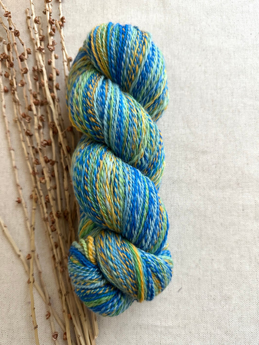 Blue Green Yellow Hand Spun