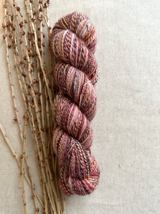 Mauve Gold Pink Hand Spun